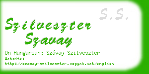 szilveszter szavay business card