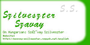 szilveszter szavay business card